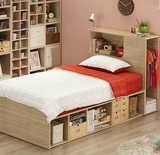韩式储物双人床 大容量收纳床 板式高箱衣柜床 定做1.5 1.8米