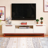 北欧电视柜 茶几组合套装客厅简约现代美式实木1.2米电视机柜地柜