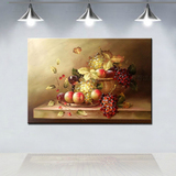 欧式纯手绘油画客厅无框画装饰画墙壁画挂画现代餐厅静物水果M218