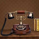 欧式仿古电话机旋转复古董办公家用座机美式时尚创意固定电话实木