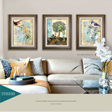 美式乡村客厅装饰画新古典后现代有框画欧式现代植物挂画花鸟0350