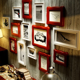 欧式实木抽象装饰画照片墙客厅现代沙发背景小墙面相片墙画框组合