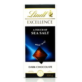 Lindt 瑞士莲进口巧克力特醇排装海盐味黑巧克力 100克 休闲零食