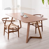 北欧宜家实木餐桌长方形办公桌简约咖啡桌4-6人餐桌椅组合会议桌