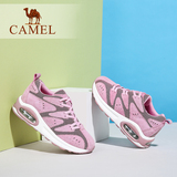 Camel/骆驼女鞋 春新款运动透气圆头系带气压垫休闲鞋女