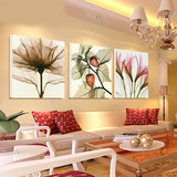 客厅装饰画卧室三联无框画壁画透明花挂画墙画装饰画现代简约单幅