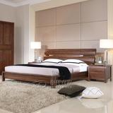 进口黑胡桃高档纯实木床1.8米支架储物双人床定制卧室实木家具床