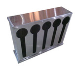 特价五格不锈钢自助餐勺子盒收纳带盖食堂调羹置物架快餐勺沥水架