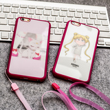 美少女战士苹果iPhone6手机壳iPhone6plus硅胶亚克力镜面5S挂绳壳