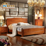 全实木床 橡木床1.8/1.5米双人1.2米简约中式高箱床婚床卧室家具
