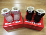 日本原产miki*house雪地靴保暖靴冬季学步鞋加厚棉鞋外贸学步鞋