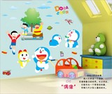 卡通儿童房间宝宝电视背景卧室可移除防水叮当猫墙贴画墙贴纸批发