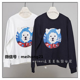 韩国代购 BEYOND CLOSET15冬美国狗狗图案刺绣加绒款卫衣男女2色
