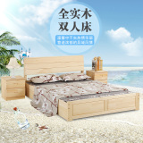 成人实木床储物床单人床双人床1.2/1.5/1.8米箱体床高箱床松木床