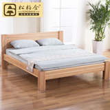 全实木床橡木床 1.8米双人床简约1.5米成人单人床架 实木家具特价