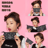 迷你化妆包韩国3CE波点可爱便携旅行手拿收纳包小手包 包邮
