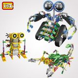 loz电动百变机器人 拼装积木玩具 益智10岁-14岁以上男孩六一礼物