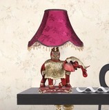 欧式婚庆大象蕾丝流苏台灯红色卧室婚房创意摆件床头灯结婚礼物品