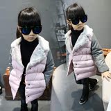 2015冬季新款童装 韩版女童加厚中长款棉衣 女宝宝冬装棉服外套潮