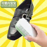日本进口鞋擦皮鞋清洁鞋刷双面多功能海绵鞋子皮革护理刷去污抛光