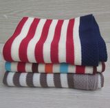 多色线条晴纶童毯 针织线毯 空调被 儿童盖毯 午休毯