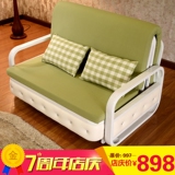 布艺多功能可折叠沙发床1.5米双人小户型实木单人1.2推拉两用拆洗
