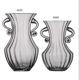 透明玻璃花瓶欧式带耳瓶现代简欧家居样板房婚庆餐桌花艺礼品摆件