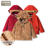 麦比 2015冬装新款童装 男童冬季加绒加厚外套 儿童灯芯绒大衣