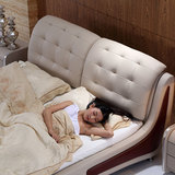 现代婚床1.8米真皮皮床双人床1.5米软床欧式床美式简约榻榻米皮床