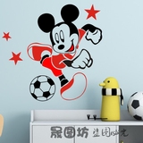 体育运动用品店儿童房间卧室装饰墙贴纸卡通迪斯尼米奇米老鼠足球