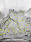 6ixty8ight16年春季新款专柜正品香蕉印花时尚露肩圆领卫衣