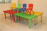 批发幼儿园专用儿童桌椅批发 塑料六人长方桌子 宝宝吃饭学习桌