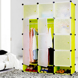 绿菊(12门6格2挂带鞋盒)组合式简易衣柜 DIY组装树脂衣橱单人柜2