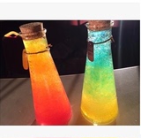 锥形饮料瓶创意许愿瓶木塞奶茶瓶漂流瓶彩虹瓶果汁杯玻璃瓶子批发