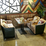 个性定制 咖啡厅沙发桌椅组合 西餐厅 甜品奶茶店沙发 实木沙发