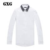GXG男装 2015秋商场同款 男士时尚白色简约长袖衬衫#53103453
