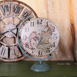 美式工业风铁艺三脚架落地钟表工艺品家居客厅装饰立钟时钟装饰品