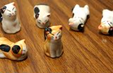 陶瓷小猫筷子架 韩国厨房懒猫筷枕托 日本卡通猫咪筷架 筷托