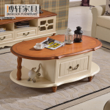 美式乡村纯实木家具地中海茶几小户型组合简约风格圆桌子组装客厅