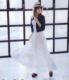 日本代购女装春季新款实拍lena秀rouge diamant系带纯色长裙dl