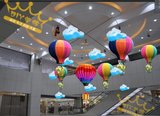 夏季美陈 百货商场购物中心中庭装饰天井吊饰 热气球道具布置