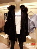 SARINA韩国代购直邮TOPGIRL专柜正品貉子毛领女士收腰棉衣冬外套