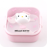 hello kitty卡通塑料饭盒 日韩微波炉双层分割便当盒 包邮