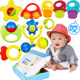 新生儿女男宝宝玩具 0-1岁 早教益智手摇铃婴儿玩具礼盒 牙胶摇铃