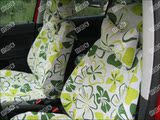 订做纯棉帆布专用布艺汽车座套绿色蝴蝶花POLO甲壳虫秀尔玛驰瑞纳