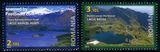 罗马尼亚2010年与阿根廷联合发行湖泊风景邮票2全带边纸d70
