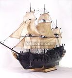热卖古典木质帆船拼装套材 信风模型 加勒比海盗08版黑珍珠号 DIY