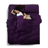 单色深紫色床单被套四件套学生宿舍1.2米磨毛床上用品套件双人床