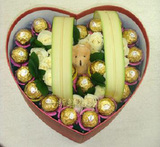 19颗朵费列罗巧克力香槟玫瑰礼盒装七夕情人节生日礼物上海鲜花店