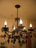 欧式复古黑水晶蜡烛吊灯美式乡村客厅餐厅卧室书房水晶吊灯00182